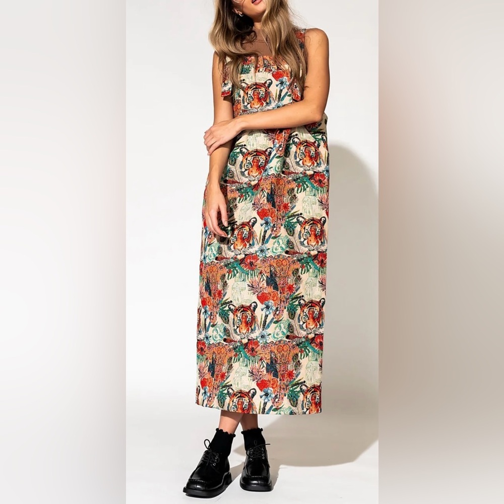 Dressed in LALA Can't Tame Me Overall Dress in Wild Soul Jacquard - Picture 2 of 7